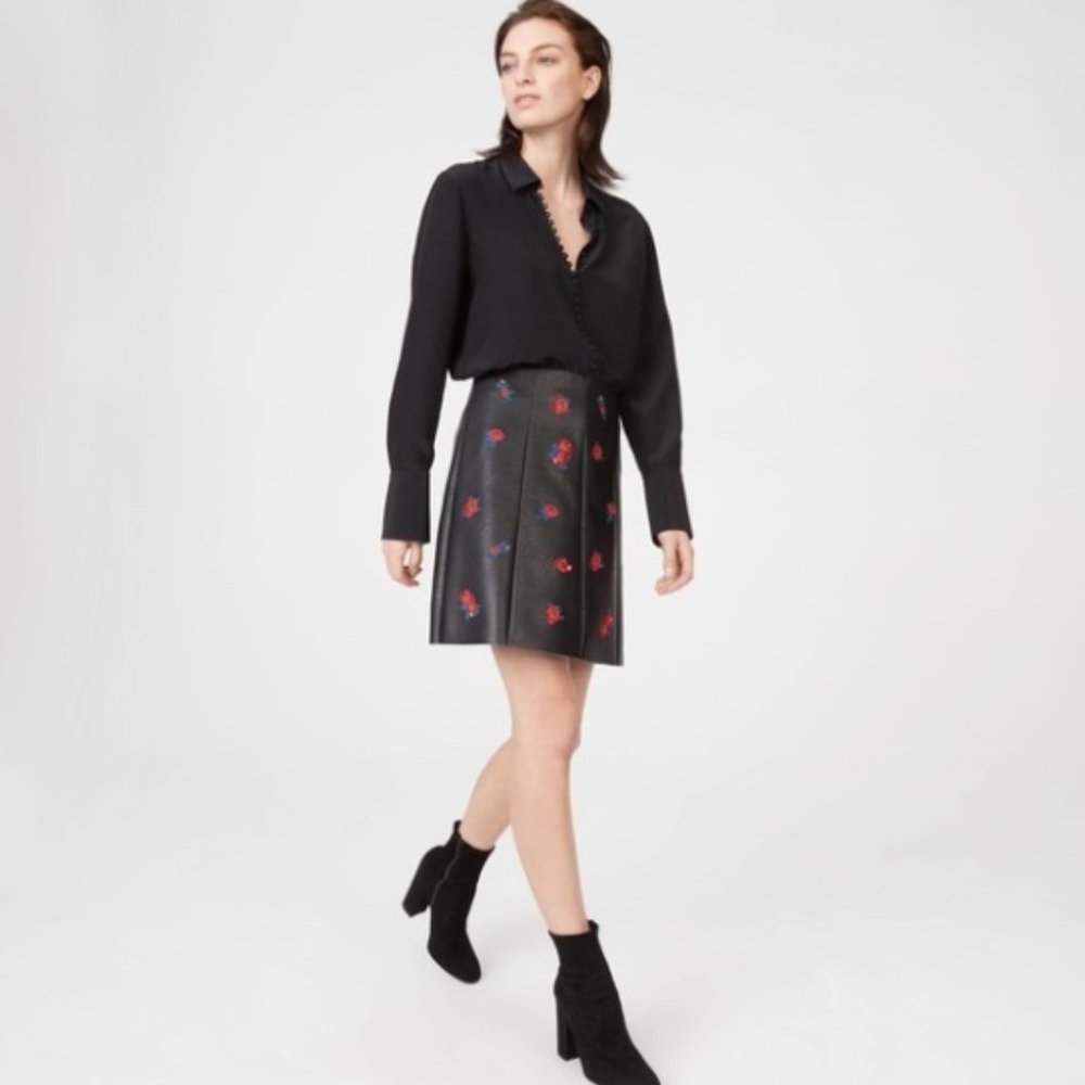 Club Monaco Edvard Faux Leather Mini Skirt, Size 4